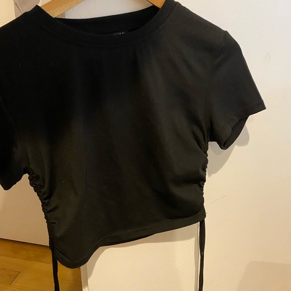 SHEIN black Ruched tee - Picture 2 of 3